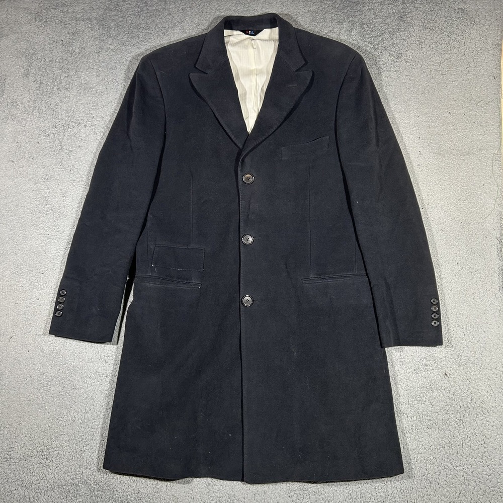 Jack Spade X Southwick Cotton Black Peak Lapel Overcoat 42 R Made In USA